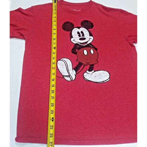 Disney Mickey Mouse Club Mens Size M Red Distressed Look T Shirt Short Sleeve - Picture 6 of 7